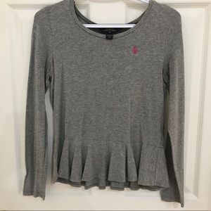 Ralph Lauren Long Sleeve Peplum Tee
